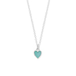 Boma Jewelry Necklaces Green Mother of Pearl Belle Heart Necklace with Stone