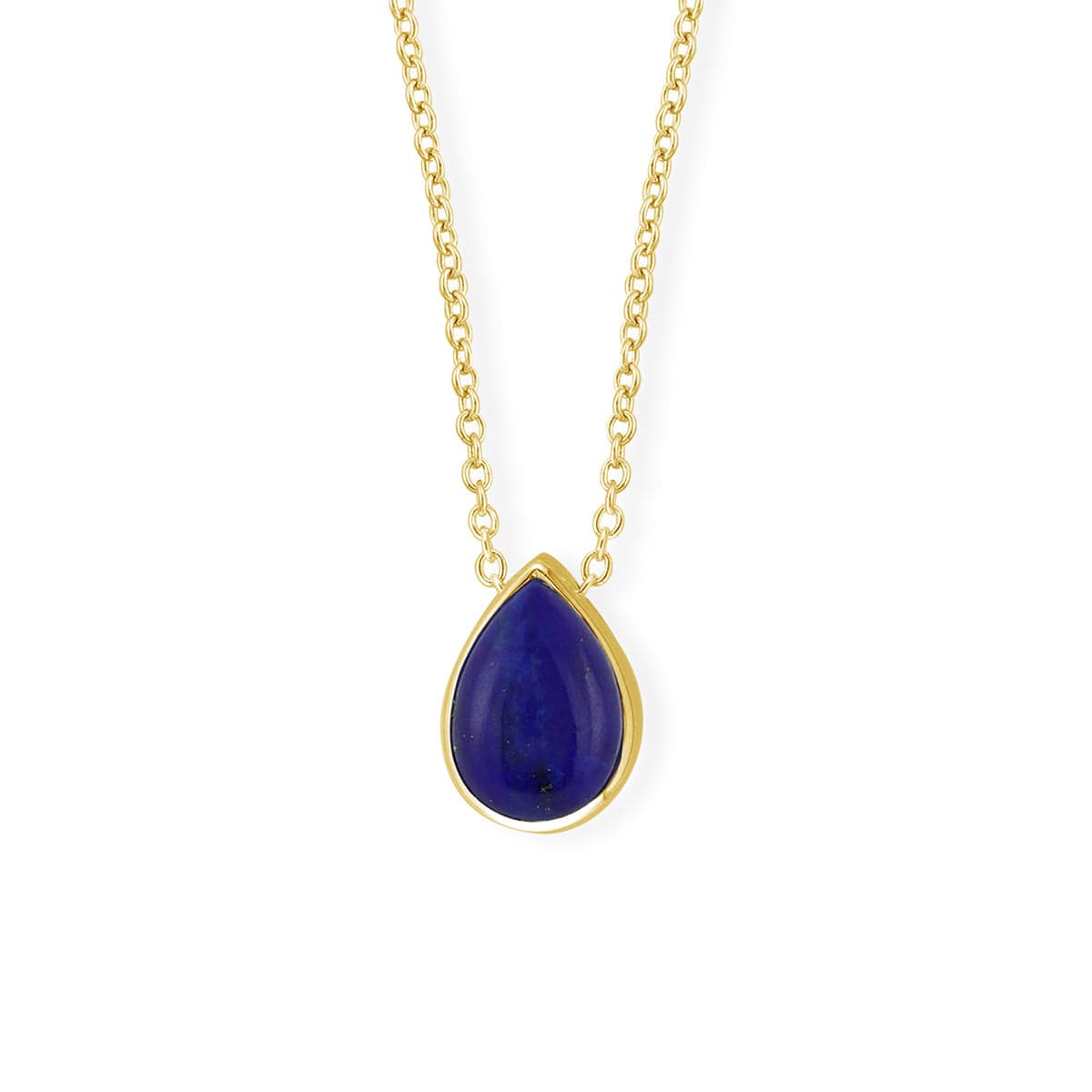 Boma Jewelry Necklaces Lapis Lazuli / 14K Gold Plated Treasured Teardrop Pendant Necklace