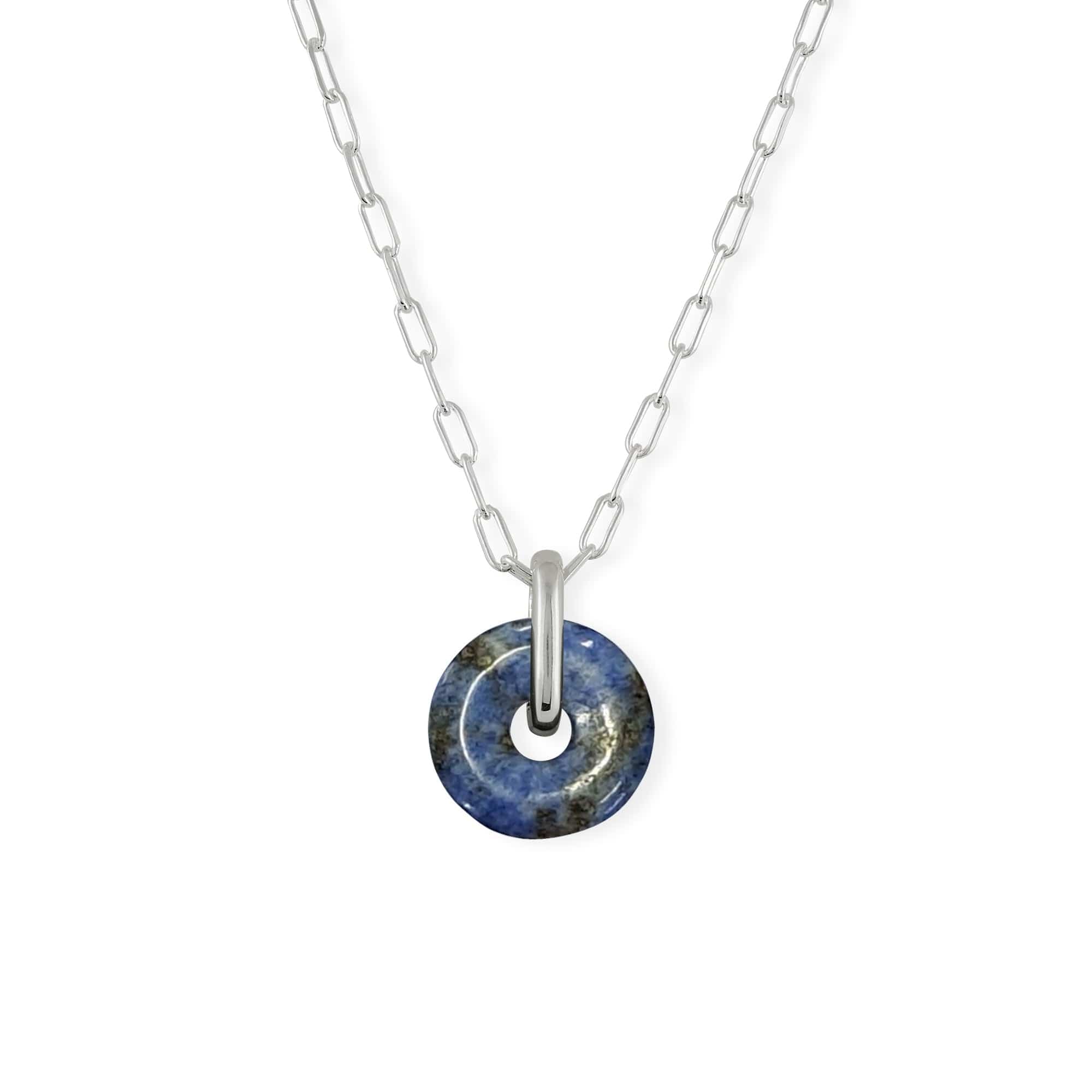 Boma Jewelry Necklaces Lapis Lazuli / Sterling Silver Treasured Bi-Disc Pendant Necklace