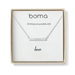 Boma Jewelry Necklaces Love Horizontal Sterling Silver Bar Necklace