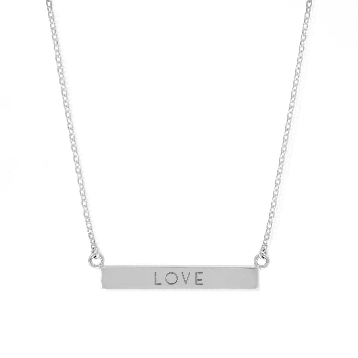 Boma Jewelry Necklaces Love Horizontal Sterling Silver Bar Necklace