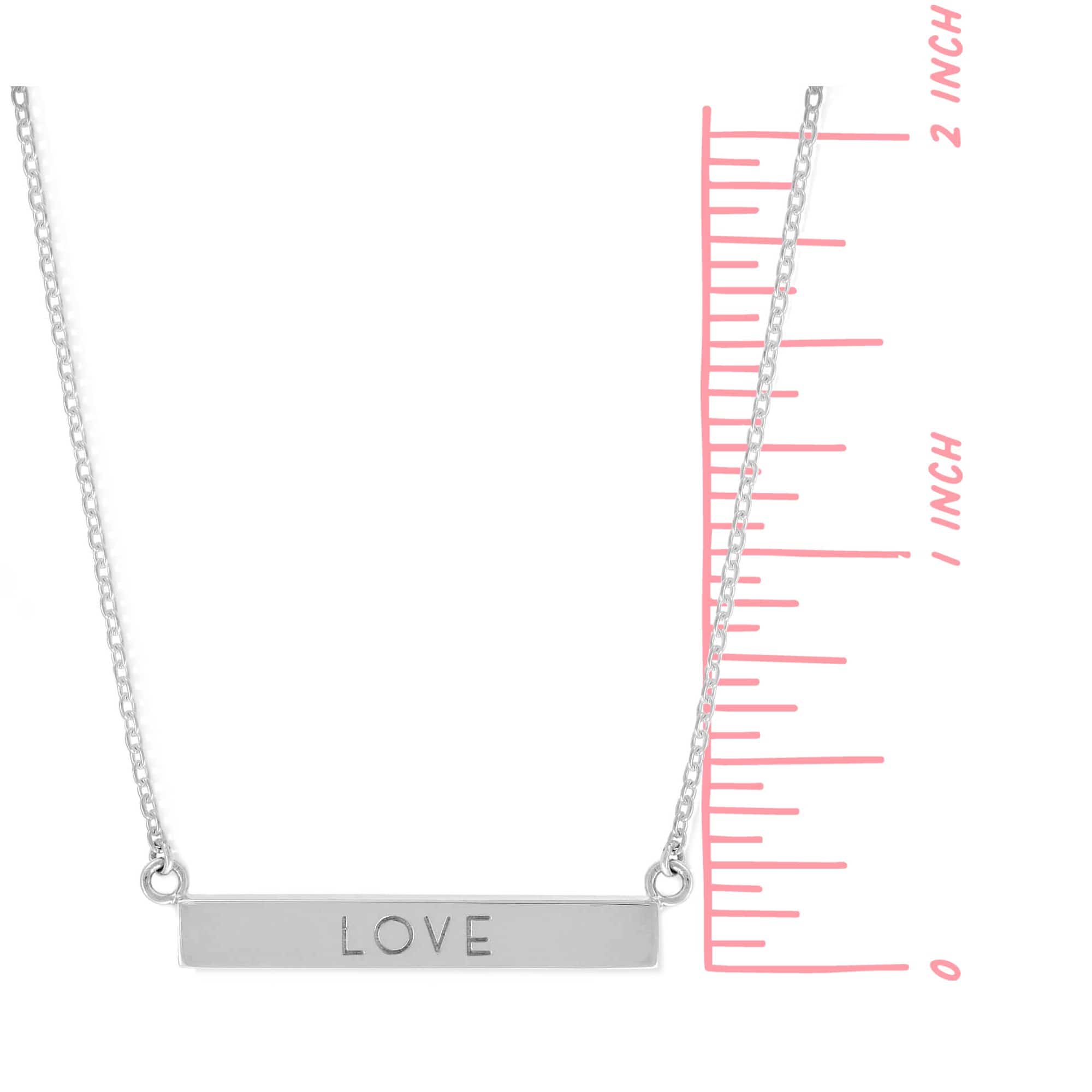 Boma Jewelry Necklaces Love Horizontal Sterling Silver Bar Necklace