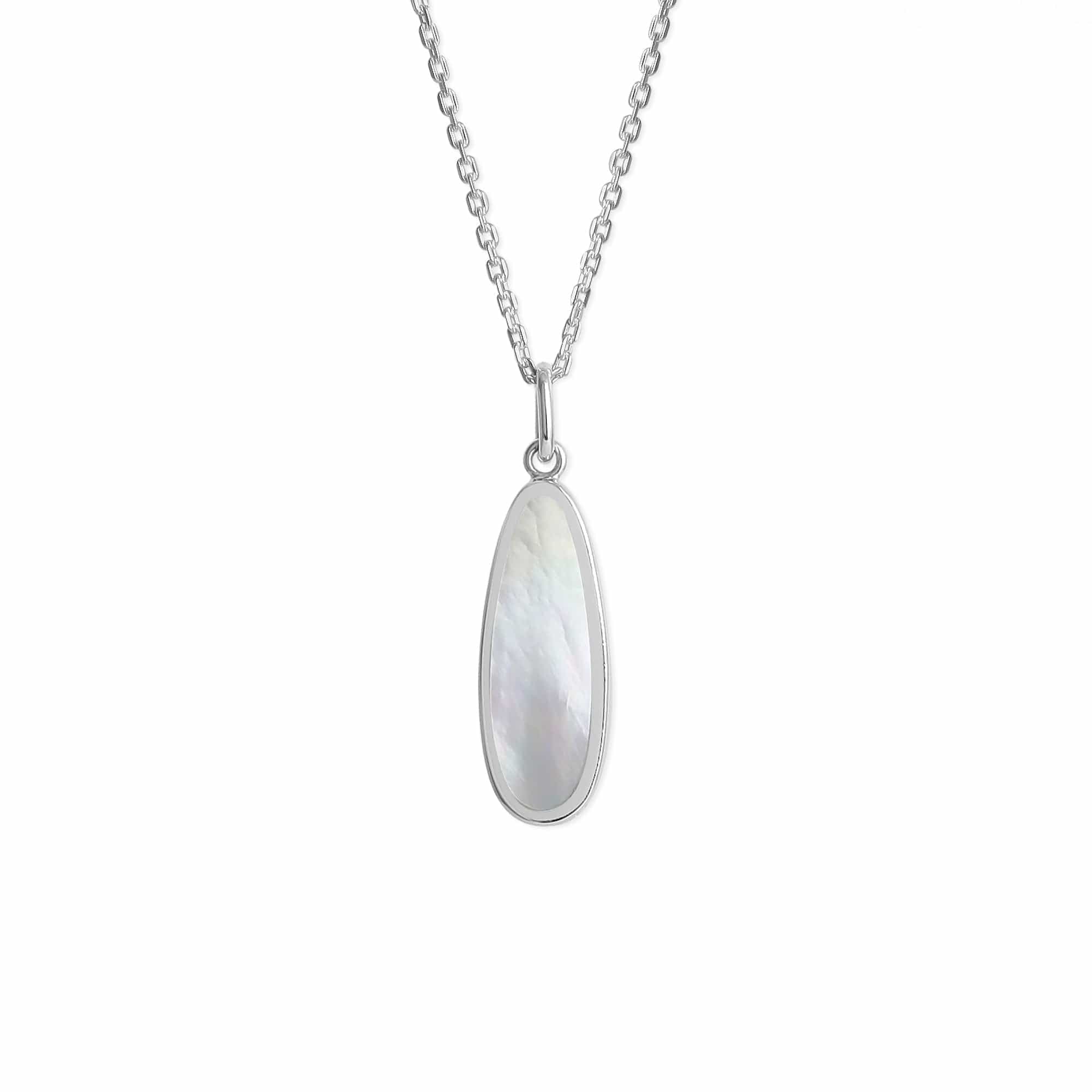 Boma Jewelry Necklaces Mother of Pearl Alina Drop Bezel Necklace with Stone