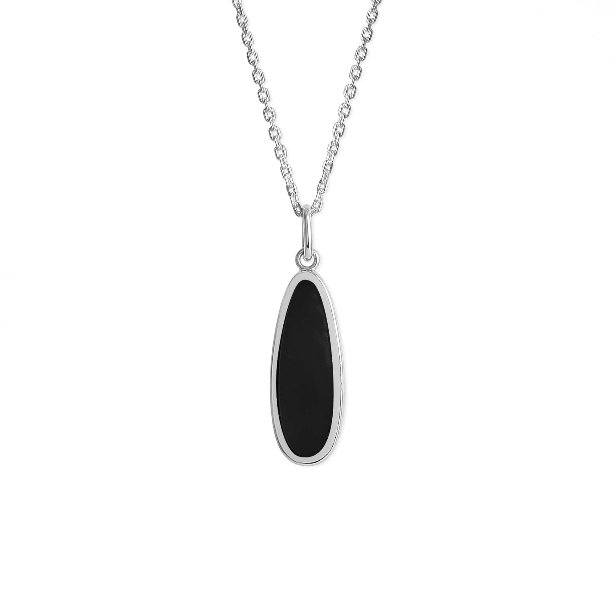 Boma Jewelry Necklaces Onyx Synthetic Alina Drop Bezel Necklace with Stone