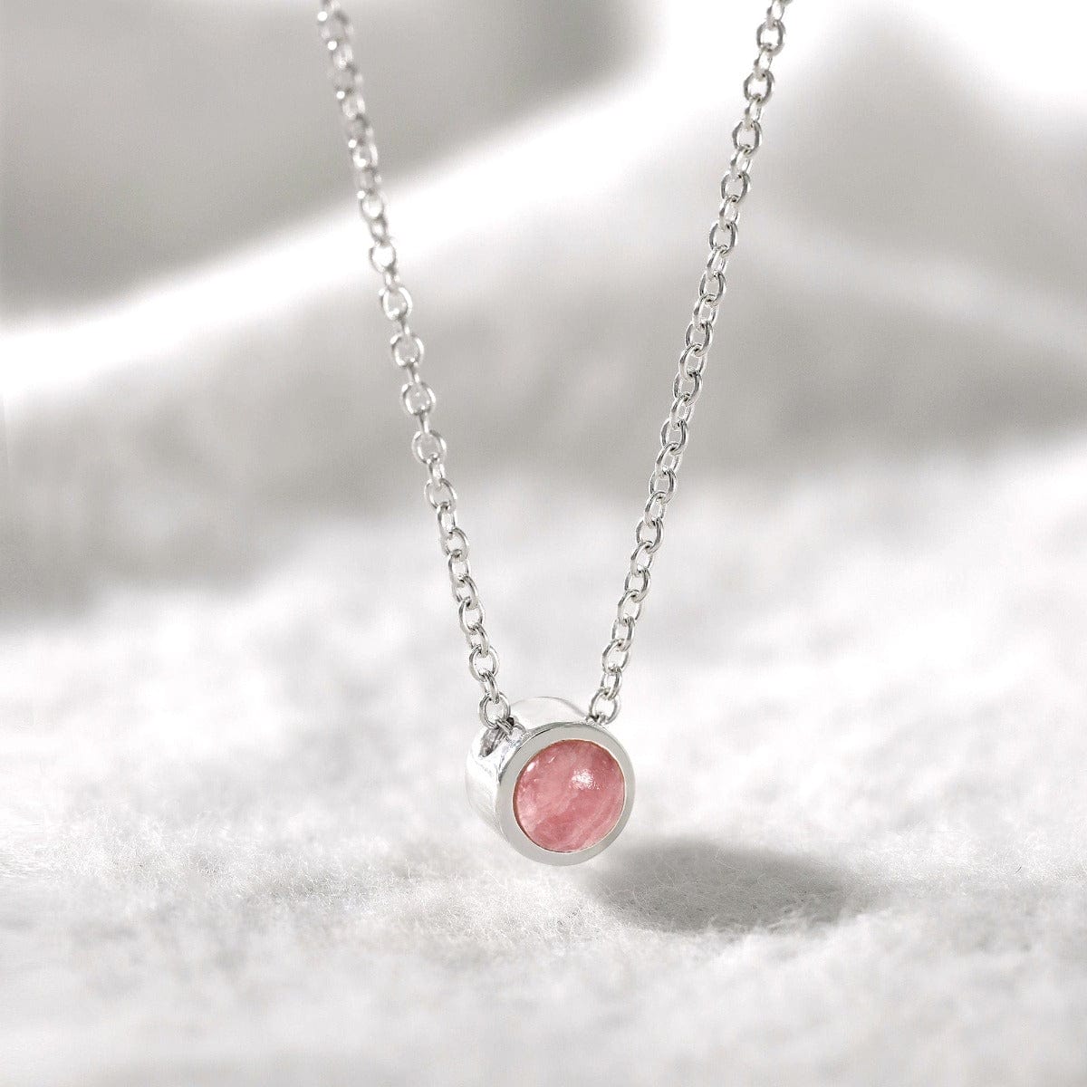 Boma Jewelry Necklaces Rhodochrosite Belle Solo Birthstone Pendant Necklace