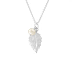 Boma Jewelry Necklaces Sterling Silver Leaf and Pearl Necklace