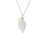 Boma Jewelry Necklaces Sterling Silver Leaf and Pearl Necklace