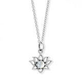 Boma Jewelry Necklaces Sterling Silver with Mother of pearl Lotus Necklace with Stone Pendant