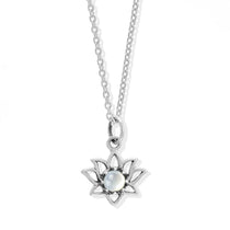 Boma Jewelry Necklaces Sterling Silver with Mother of pearl Lotus Necklace with Stone Pendant