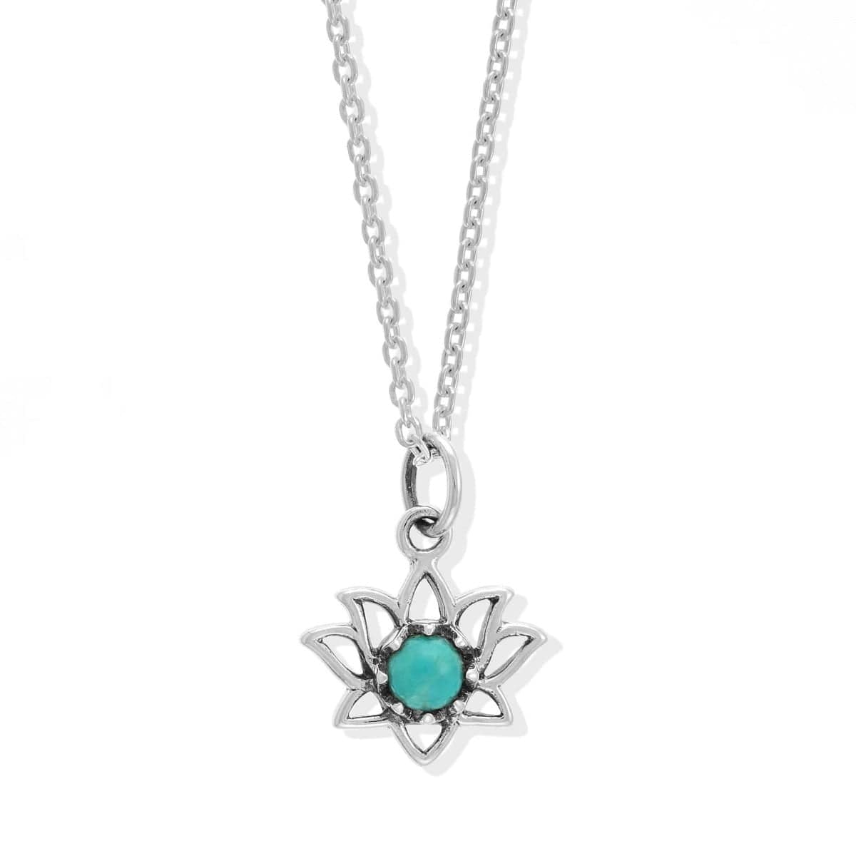 Lotus Necklace with Stone Pendant – Boma Jewelry