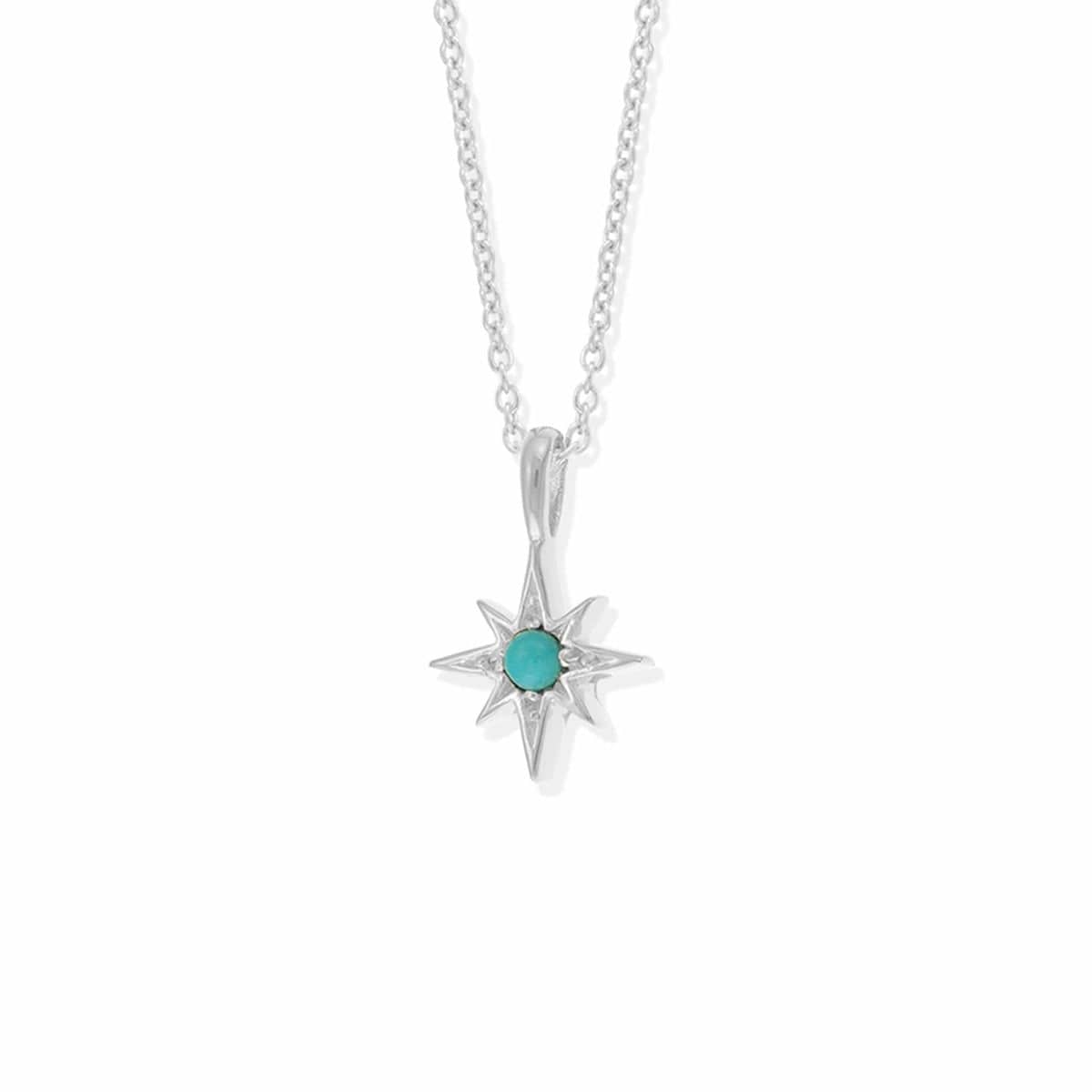 Boma Jewelry Necklaces Sterling Silver with Turquoise Luna Star Pendant with Stone