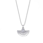 Boma Jewelry Necklaces Sterling Silver with White Topaz Nia Fan Necklace