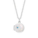 Boma Jewelry Necklaces Turquoise Circle Crescent Moon Birthstone Locket
