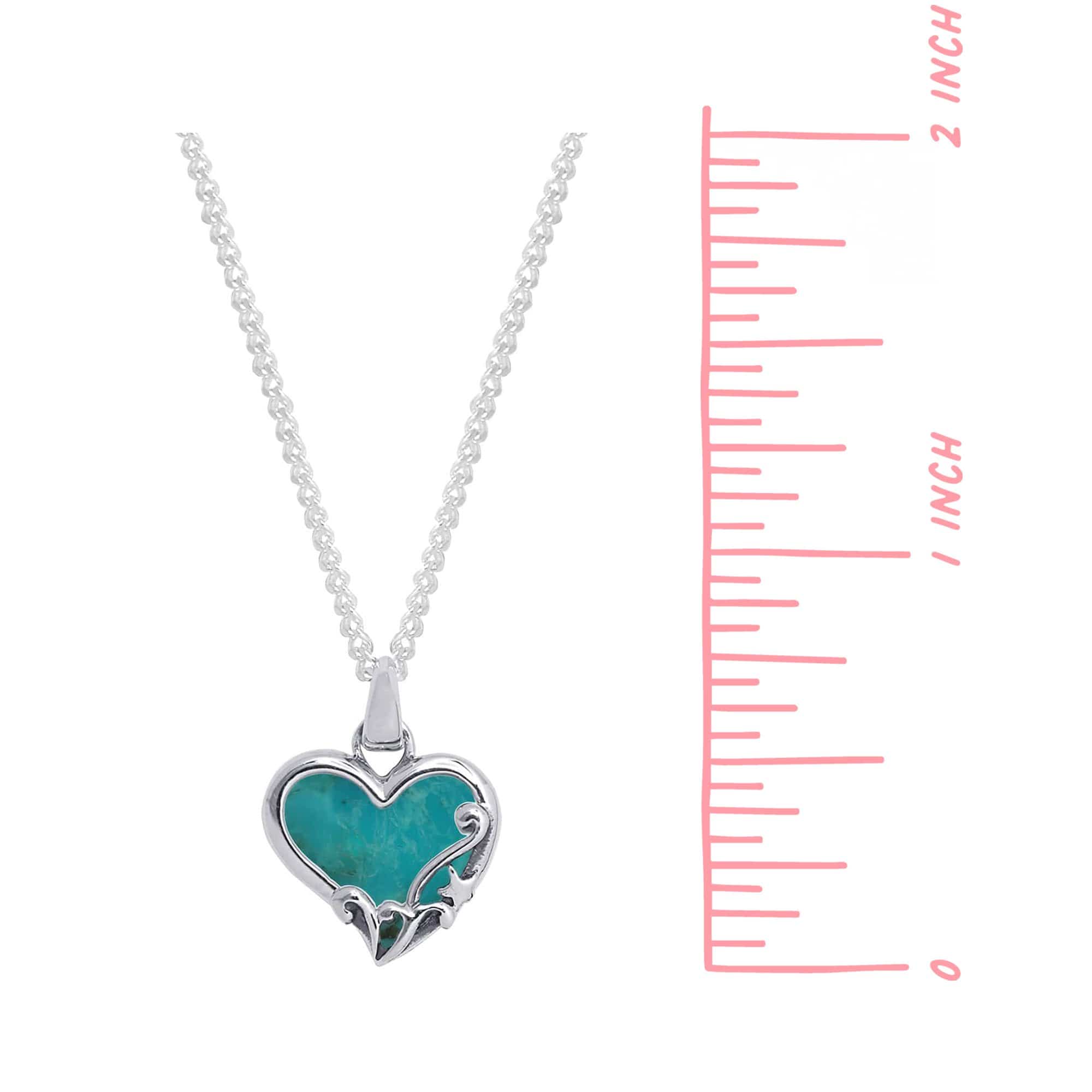 Boma Jewelry Necklaces Turquoise Filigree Heart Necklace