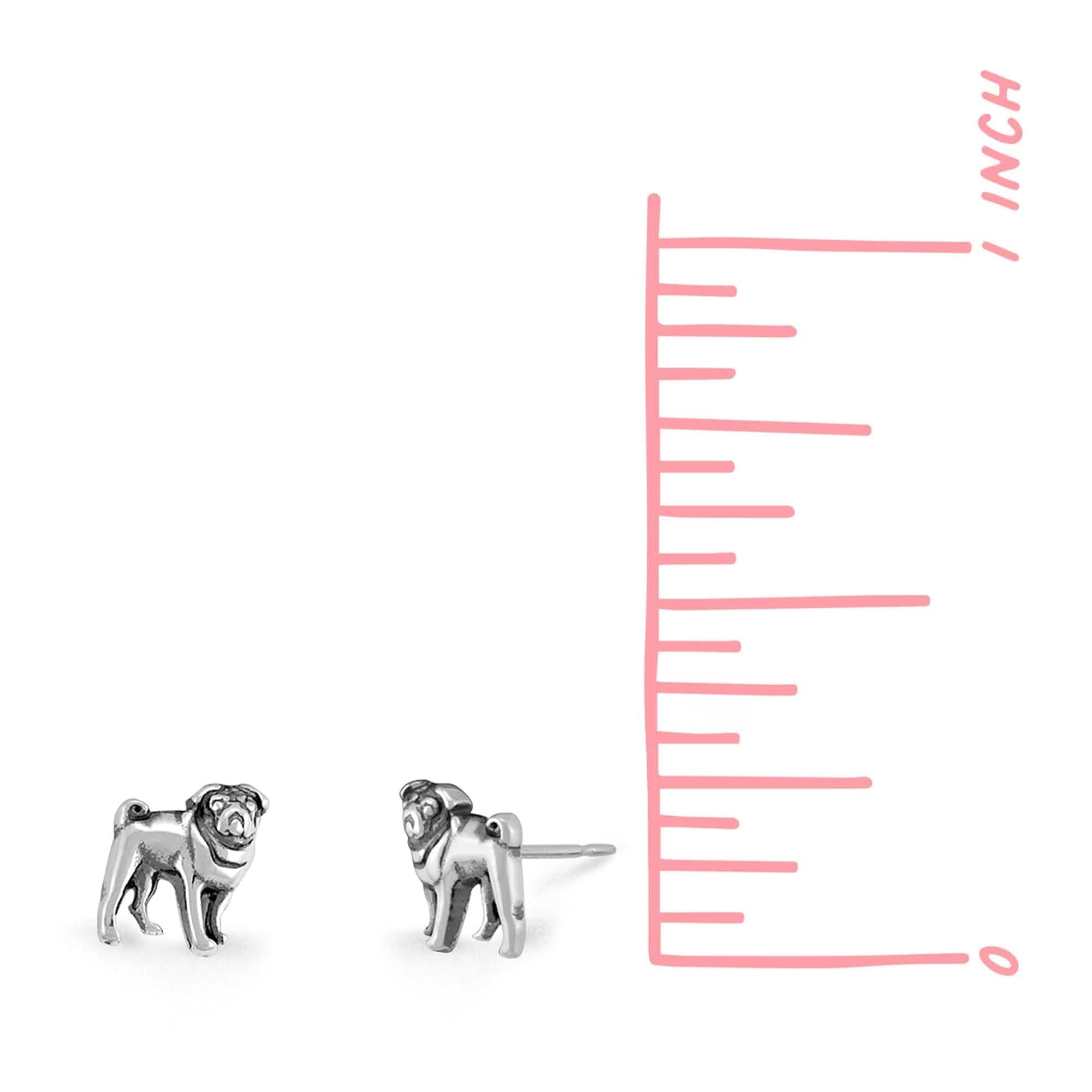 Boma Jewelry Pug Dog Stud Earrings