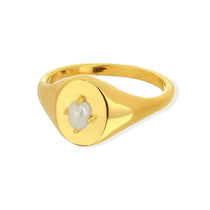 Boma Jewelry Rings 14K Gold Plated / 7 Parel Signet Ring