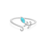 Boma Jewelry Rings 5 Leaf Branch Ring with Turquoise
