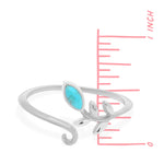 Boma Jewelry Rings Leaf Branch Ring with Turquoise